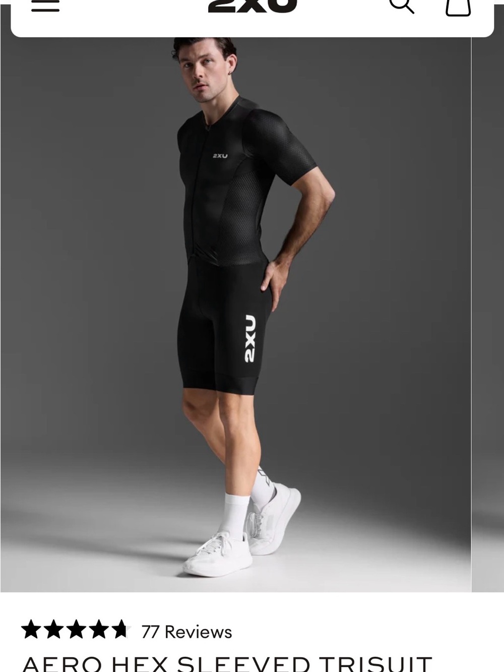 2XU Black Aero Hex Sleeved Trisuit